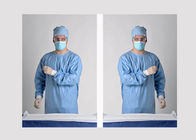 Antistatische Blauwe Isolatietoga's, Steriele Chirurgische Gebreide Toga's/Katoenen Manchet leverancier